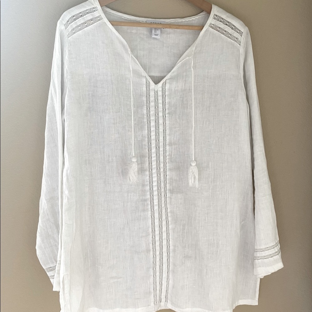 Long sleeve 100% Linen tunic top